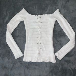 Cute white off the shoulder top